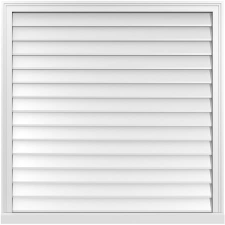 Ekena Millwork Vertical Surface Mount PVC Gable Vent w/ 2"W x 2"H , Brickmould Sill Frame, 42"W x 42"H GVPVE42X4203SN